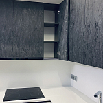 Угловой кухонный гарнитур Жемчужный белый Серый Clarke Kitchen Set White Grey варинант исполнения - 5 | Loft Concept в Омске