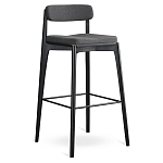 Барный стул из массива ясеня с обивкой из рогожки Elegant Ash Shape варинант исполнения - 2 | Loft Concept в Омске