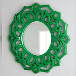 Зеркало круглое в ажурной зеленой раме Green Floral Pattern варинант исполнения - 2 | Loft Concept в Омске