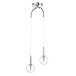 Подвесной светильник с 2-мя рельефными прозрачными плафонами из стекла и основанием цвета Хром Perforated Glass Bubbles варинант исполнения - 1 | Loft Concept в Омске