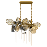 Люстра подвесная с 22-мя гранёными стеклянными плафонами с вертикальными подвесками Gilded Mirage  варинант исполнения - 2 | Loft Concept в Омске