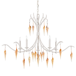 Люстра белая фактурная с подвесками из ракушек Study of Grace варинант исполнения - 3 | Loft Concept в Омске