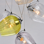 Люстра каскадная с 9-ю разноцветными стеклянными плафонами Kaleido варинант исполнения - 7 | Loft Concept в Омске