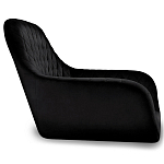 Барный стул со спинкой и подлокотниками на 4-х металлических ножках Douglas Rhombus Черный Велюр варинант исполнения - 2 | Loft Concept в Омске