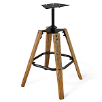 Барный стул со спинкой и подлокотниками на 4-х деревянных ножках Douglas Rhombus Коричневый Велюр варинант исполнения - 5 | Loft Concept в Омске