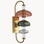 Бра с плафоном из разноцветного стекла Glass Peonies варинант исполнения - 2 | Loft Concept в Омске