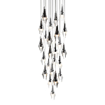 Люстра каскадная с 24-мя рельефными прозрачными плафонами в форме лепестков Glass Pod  варинант исполнения - 1 | Loft Concept в Омске