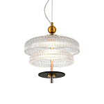 Подвесной светильник многослойный из рифленого прозрачного стекла Academy of Light варинант исполнения - 2 | Loft Concept в Омске