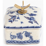 Фарфоровая шкатулка с бронзовой стрекозой Blue and White варинант исполнения - 5 | Loft Concept в Омске