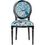 Стул из массива бука бирюзовый с изображением птиц в саду Turquoise Chinoiserie Bird Chair варинант исполнения - 1 | Loft Concept в Омске