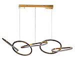 Люстра подвесная золотая в форме изогнутых колец Curved Rings варинант исполнения - 1 | Loft Concept в Омске