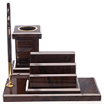 Настольный письменный набор из природного камня обсидиана с декором в виде Коня Team leader варинант исполнения - 6 | Loft Concept в Омске