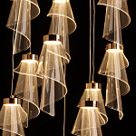 Люстра каскадная с 10-ю прозрачными плафонами Wave Line варинант исполнения - 7 | Loft Concept в Омске