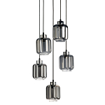 Люстра с 5-ю плафонами серого цвета Smoked Prism варинант исполнения - 1 | Loft Concept в Омске