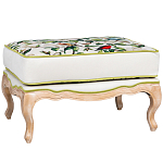 Банкетка золотистая из натурального бука с изображением птиц и цветов Blooming Birds варинант исполнения - 1 | Loft Concept в Омске