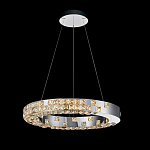 Люстра серебряная в форме кольца с мозаичным хрустальным оформлением Sparks of Crystal варинант исполнения - 1 | Loft Concept в Омске