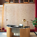 Обои с вышивкой ручной работы Glyph Original colourway on wool sateen варинант исполнения - 1 | Loft Concept в Омске