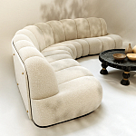 Диван Limoges полукруглой формы с обивкой букле молочного цвета варинант исполнения - 3 | Loft Concept в Омске