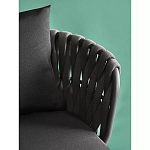 Стул мягкий с декором в виде плетеных лент на спинке и подлокотниках Semicircular Chair Decorated with Ribbons варинант исполнения - 6 | Loft Concept в Омске