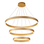 Люстра подвесная светодиодная с тремя золотистыми кольцами Ring Horizontal варинант исполнения - 1 | Loft Concept в Омске
