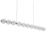 Подвесной линейный светодиодный светильник Crystal Globule Linear Hanging Lamp Chrome варинант исполнения - 1 | Loft Concept в Омске