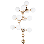 Торшер с плафонами из стеклянных шаров Pearls Suspension Gold Floor Lamp варинант исполнения - 2 | Loft Concept в Омске