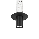 Подвесной светильник с узким цилиндрическим плафоном и черным металлическим декором Concrete Pipe варинант исполнения - 12 | Loft Concept в Омске