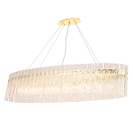 Люстра подвесная овальная с рельефными стеклянными панелями и золотым металлическим каркасом Textured Glass Chandelier варинант исполнения - 2 | Loft Concept в Омске