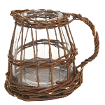 Кашпо стеклянное в плетёной корзине Mistress варинант исполнения - 1 | Loft Concept в Омске