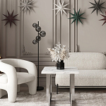 Кресло дизайнерское для лаунж зоны жемчужного цвета Pearl Lounge варинант исполнения - 3 | Loft Concept в Омске