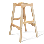 Барный стул со спинкой на 4-х деревянных ножках Голубой Велюр Ava Charm варинант исполнения - 3 | Loft Concept в Омске