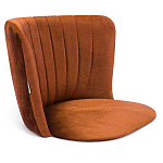 Барный стул со спинкой на 4-х деревянных ножках Оранжевый Велюр Ava Charm варинант исполнения - 3 | Loft Concept в Омске