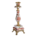 Подсвечник с цветочной росписью из фарфора с бронзовыми элементами Eden Garden варинант исполнения - 1 | Loft Concept в Омске