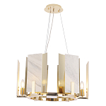 Люстра подвесная круглая с мраморными прямоугольными вставками и золотым основанием Диаметр 55 см Marble square Chandelier варинант исполнения - 4 | Loft Concept в Омске