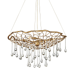 Люстра подвесная золотого цвета с металлическим сетчатым основанием и стеклянными каплевидными подвесками Hinkley варинант исполнения - 1 | Loft Concept в Омске