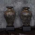 Вазы «Парные» на деревянных основаниях варинант исполнения - 1 | Loft Concept в Омске