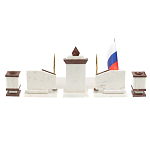 Настольный письменный набор из мрамора и лемезита с гербом и флагом России Marble Accessory варинант исполнения - 6 | Loft Concept в Омске