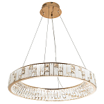 Кольцевая люстра с декором из мрамора и хрусталя Dione Ring Marble Crystal Chandelier варинант исполнения - 3 | Loft Concept в Омске