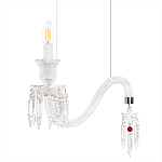 Подвесной светильник стеклянный в виде канделябра Curved Glass Chandelier варинант исполнения - 3 | Loft Concept в Омске