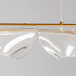 Люстра линейная с 3-мя белыми волнистыми плафонами Wave Line варинант исполнения - 9 | Loft Concept в Омске