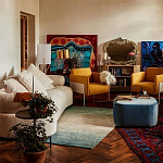 Трехместный диван с обивкой букле молочного цвета Leonois Boucle Sofa варинант исполнения - 5 | Loft Concept в Омске