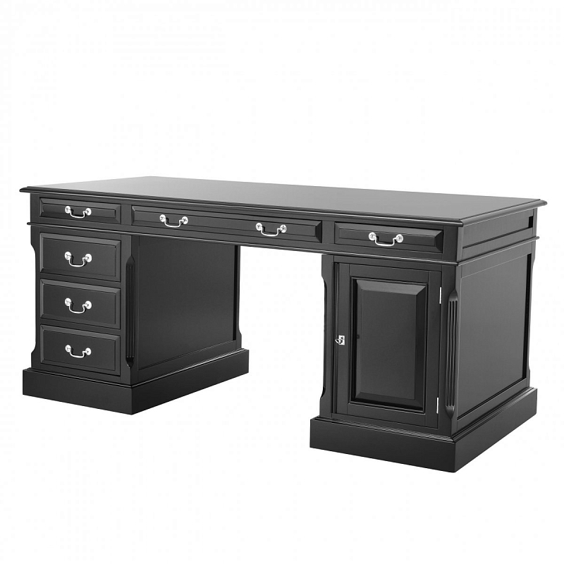 Рабочий стол Eichholtz Desk British Никель Черный Рабочий стол Eichholtz Desk British Никель Черный в Омске | Loft Concept