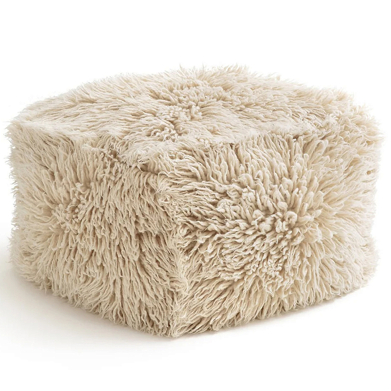 Пуф из шерсти Berthe Fluffy Pouf Бежевый Пуф из шерсти Berthe Fluffy Pouf Бежевый в Омске | Loft Concept