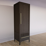 Узкий Шкаф Primo с 2 выдвижными ящиками Темный орех варинант исполнения - 3 | Loft Concept в Омске