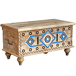 Сундук из массива манго Grey Mango Collection Blue Ornament варинант исполнения - 1 | Loft Concept в Омске