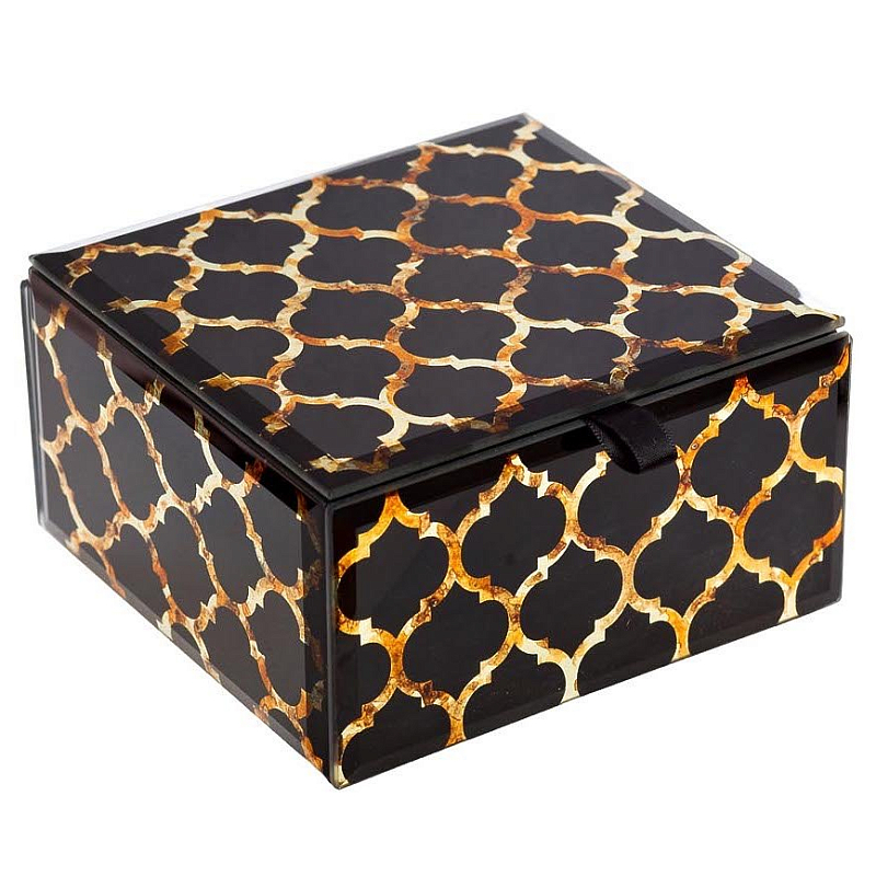 Шкатулка Oriental Rhombuses Cube Черный Шкатулка Oriental Rhombuses Cube Черный в Омске | Loft Concept