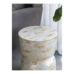 Приставной столик с мозаичным рисунком из раковин устриц Bone Inlay варинант исполнения - 7 | Loft Concept в Омске