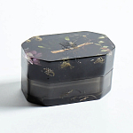 Шкатулка из эпоксидной смолы с цветами черная Epoxy Resin Box Black варинант исполнения - 4 | Loft Concept в Омске