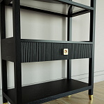 Стеллаж Elsa Dreams Black со стеклянными полками и ящиком варинант исполнения - 2 | Loft Concept в Омске