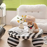 Дизайнерский журнальный стол круглый в чёрно-белую полоску Mypel варинант исполнения - 3 | Loft Concept в Омске